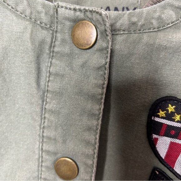 Bethany Mota Linen Cotton Blend Utility Army Jacket Medium Green - Picture 6 of 14